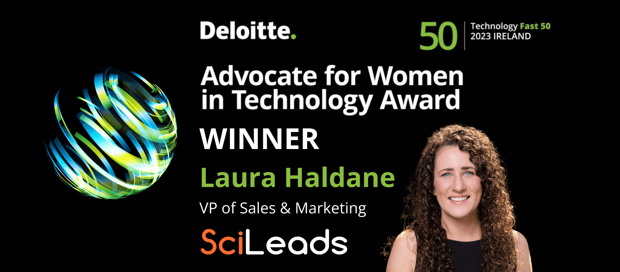 SciLeads’ Laura Haldane wins Advocate for Women in Technology Award
