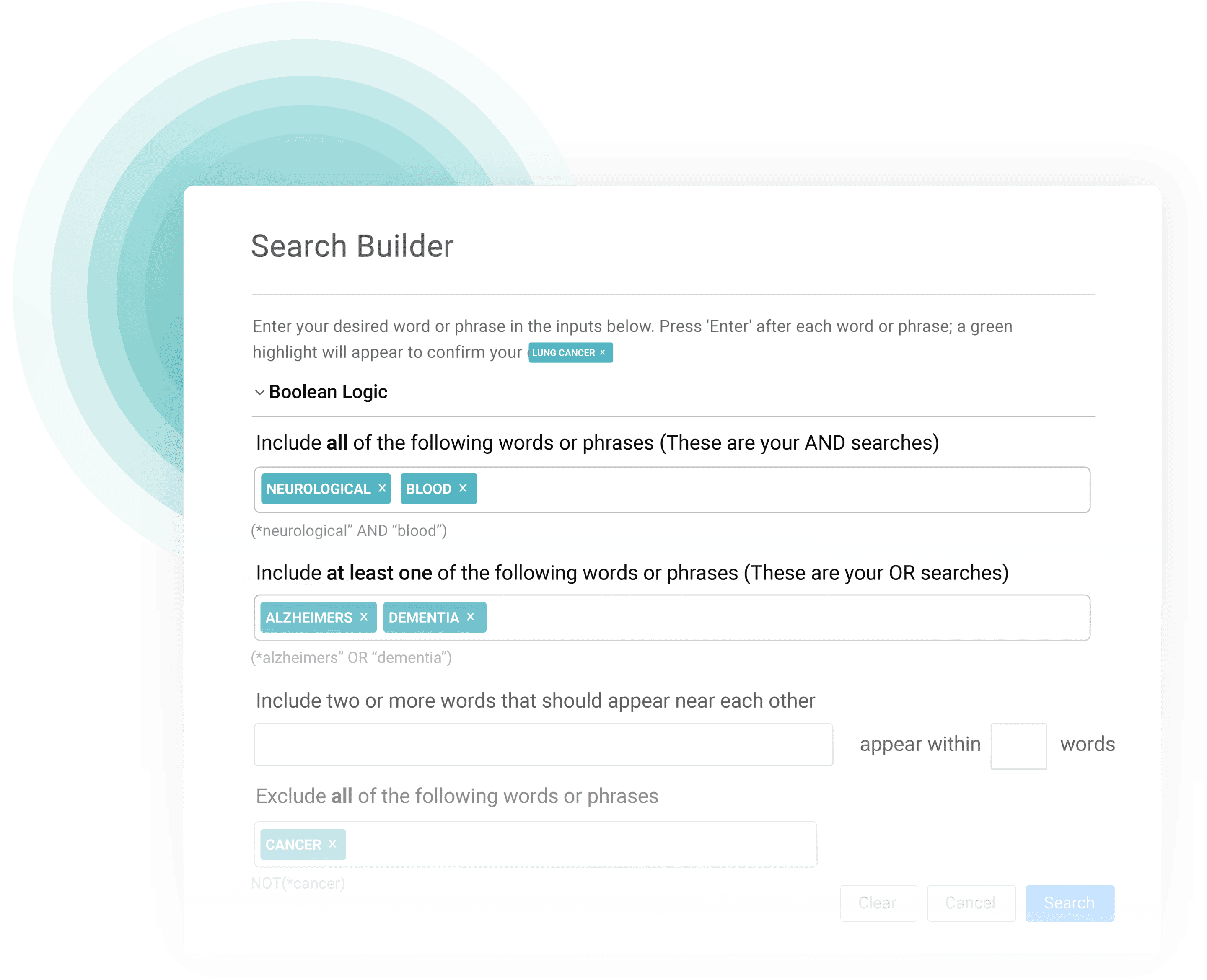 Apply search builder logic to organizations