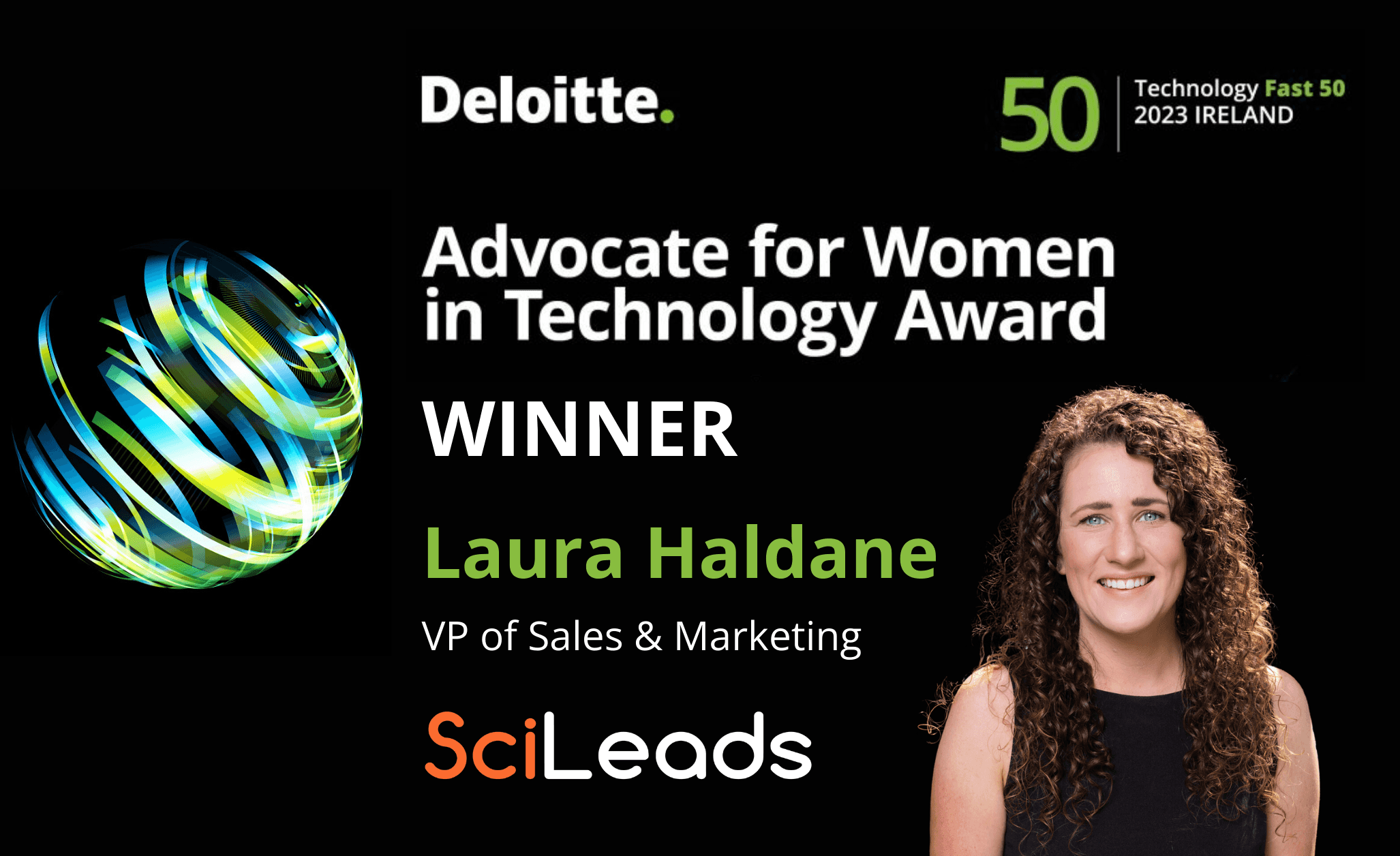 SciLeads’ Laura Haldane wins Advocate for Women in Technology Award