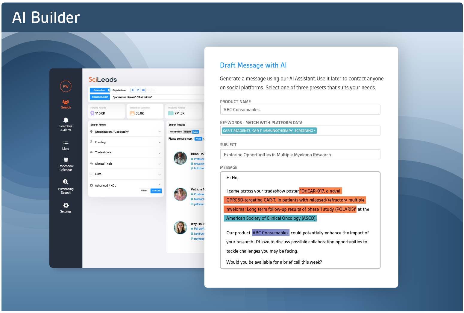 AI Email Assistant SciLeads Platform