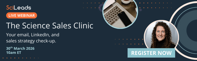 The Science Sales Clinic webinar banner