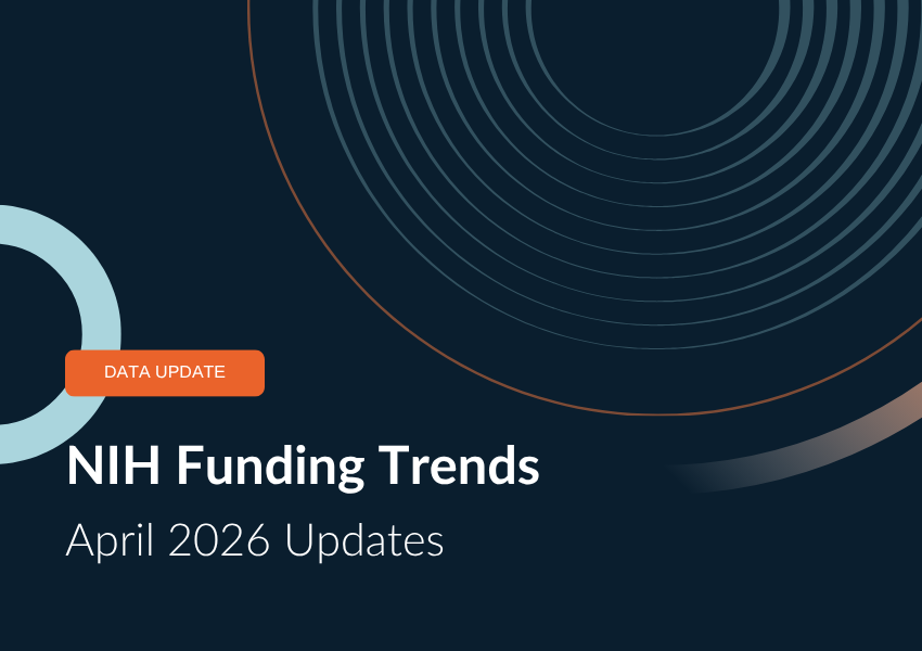 NIH funding (3) A report title reading: April 2026 NIH funding trends